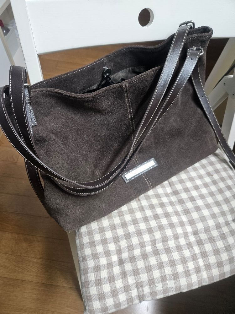 MUSINSA | MATIN KIM TWO WAY STRAP SUEDE LEATHER BAG IN BROWN