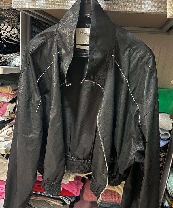 MUSINSA | MATIN KIM MATIN COATING CROP BLOUSON IN BLACK