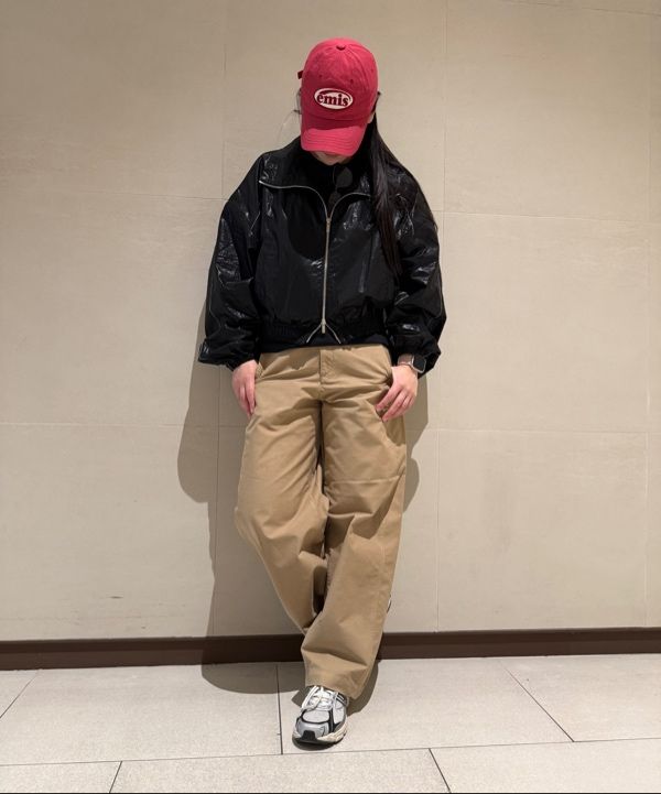 MUSINSA公式 | MATIN KIM MATIN COATING CROP BLOUSON IN BLACK