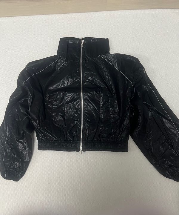 MUSINSA公式 | MATIN KIM MATIN COATING CROP BLOUSON IN BLACK