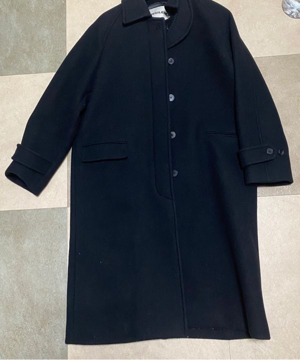 MUSINSA | INSILENCE WOMEN Classic Balmacaan Coat BLACK