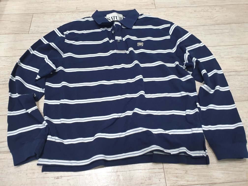 MUSINSA | SATUR Striped Pique Polo Long Sleeve Deep Green