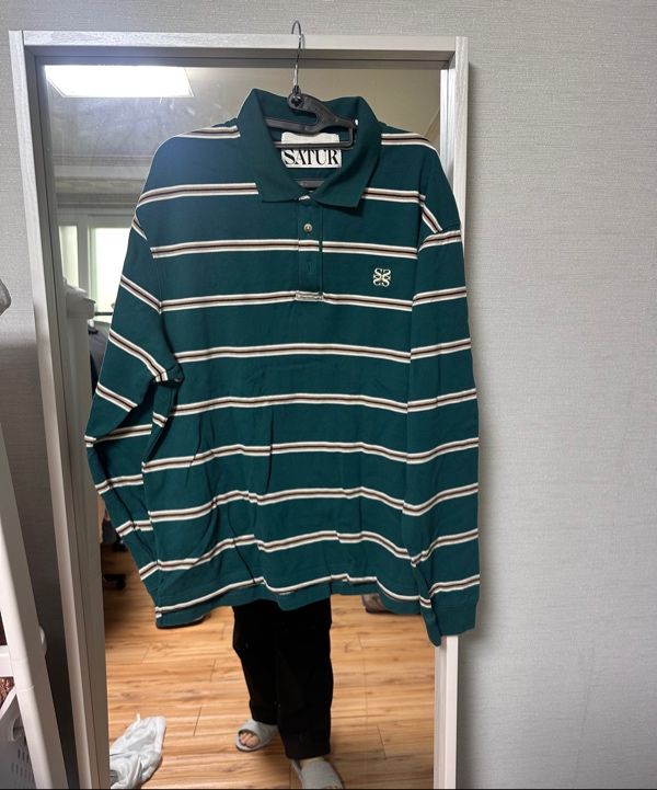 ◆SATUR◆ Striped Pique Polo Long Sleeve Deep Green SA243MLS MUSINSA | SATUR Striped Pique Polo Long Sleeve Deep Green