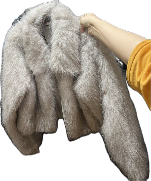 MUSINSA | BITTERCELLS Awesome Crop Fur Jacket-Grey
