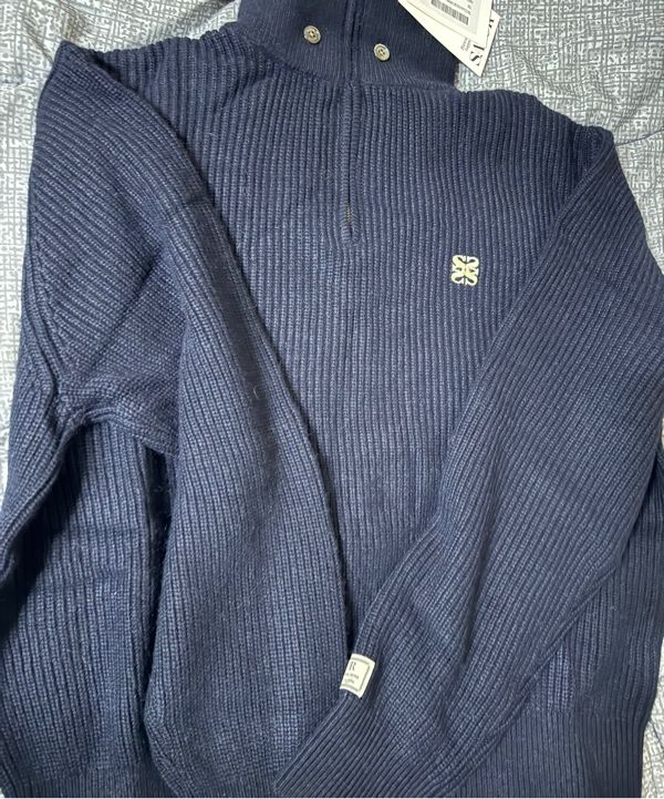 【SATUR】 Button Up Sailor Half Knit Zip-up /追跡付 MUSINSA | SATUR Button up sailor half knit zip-up mint