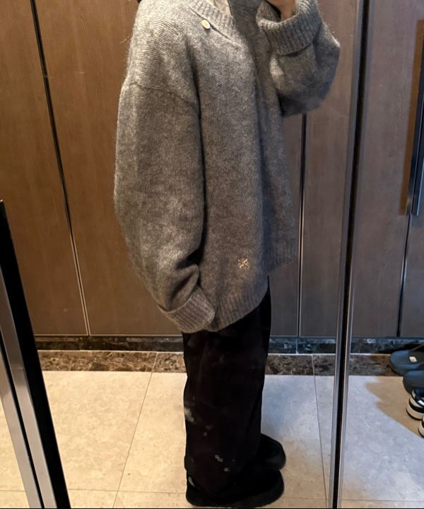 トップス SATUR Mohair Pullover Knit Melange Grey MUSINSA | SATUR Essen Two Tone Mohair Pullover Knit Melange Grey