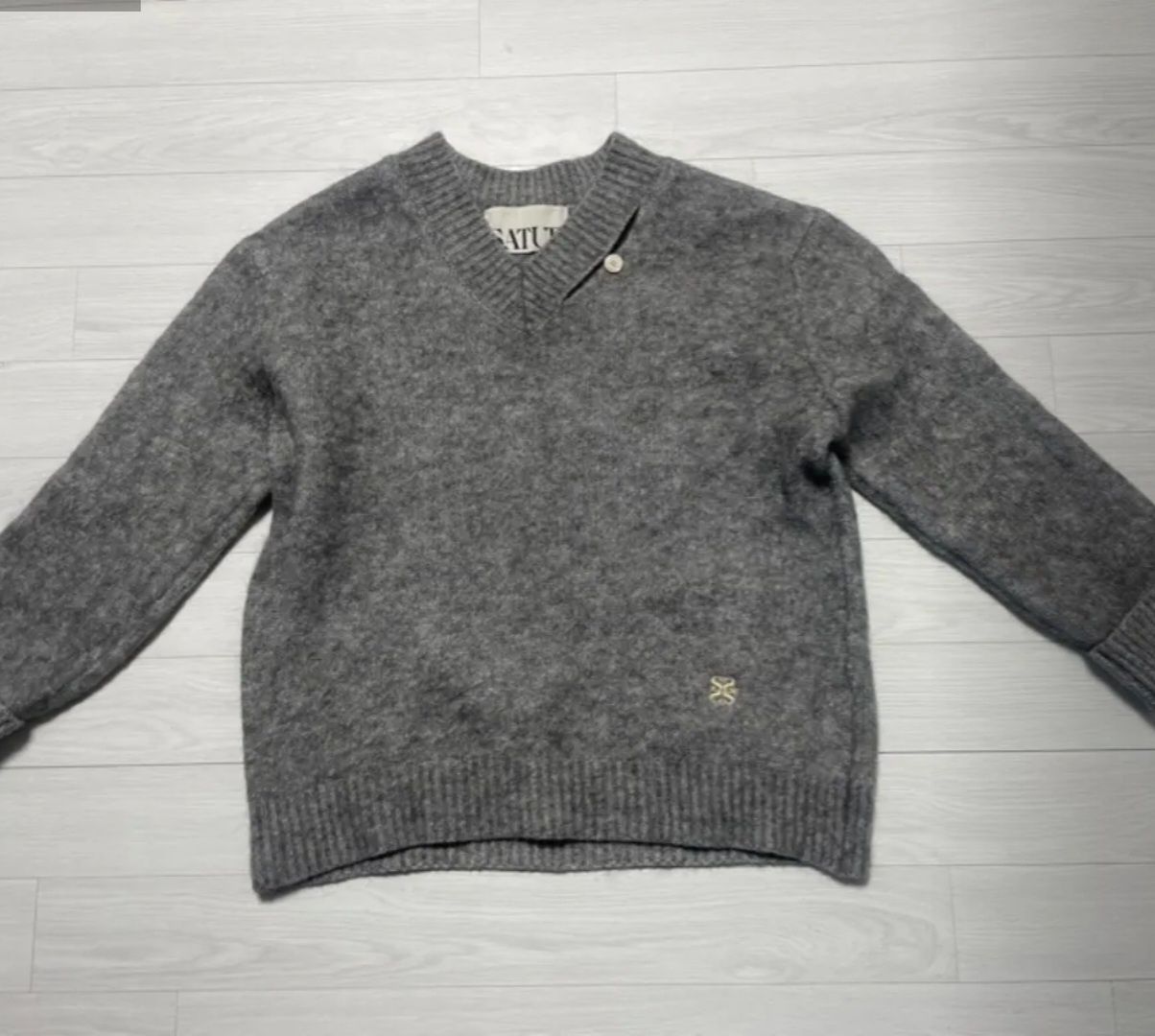 MUSINSA | SATUR Essen Two-Tone Mohair Blend Knit Melange Gray