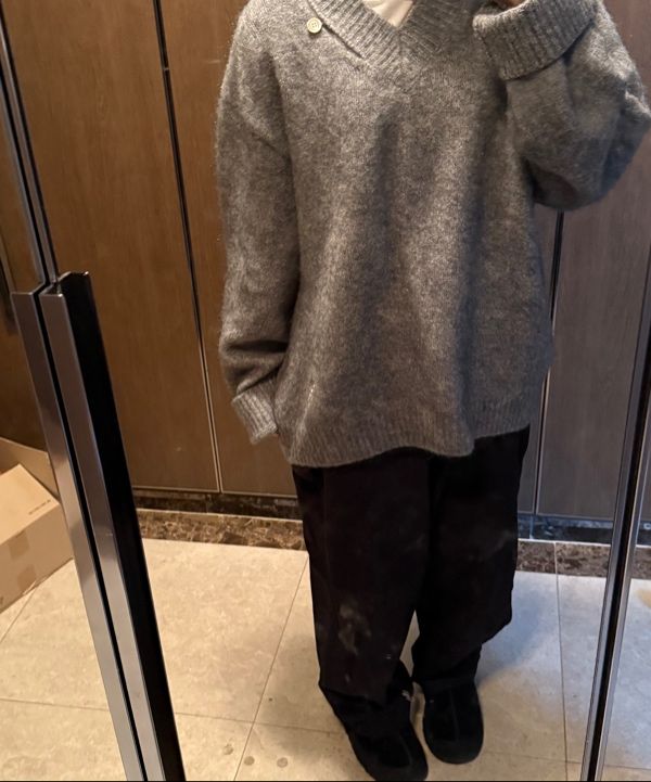◆SATUR◆ Essen two tone mohair pullover knit black SA244MKT b3139d13988222eee77c6199f19bcd