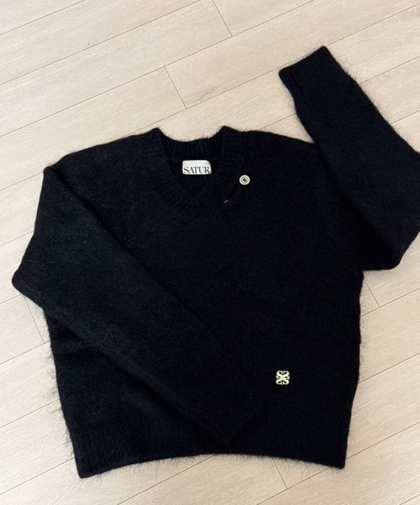 ★SATUR★Essen Two Tone Mohair Pullover Knit MUSINSA | SATUR Essen Two Tone Mohair Pullover Knit Melange Grey