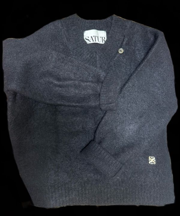 MUSINSA公式 | SATUR Essen Two Tone Mohair Pullover Knit Black