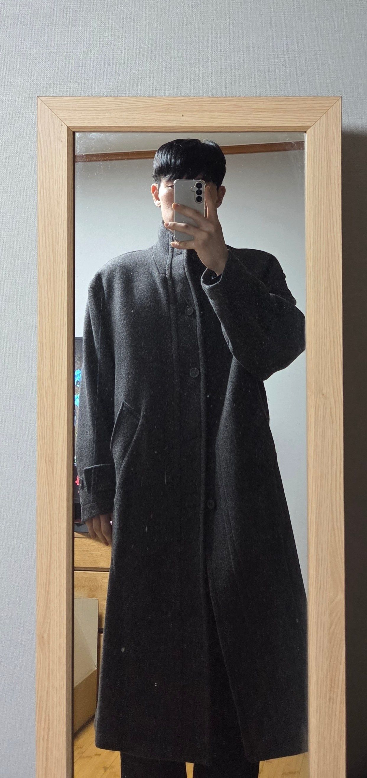 coorグレー ハイネックコート MUSINSA公式 | COOR カシミヤブレンドハイネックコート（シンダーグレー）