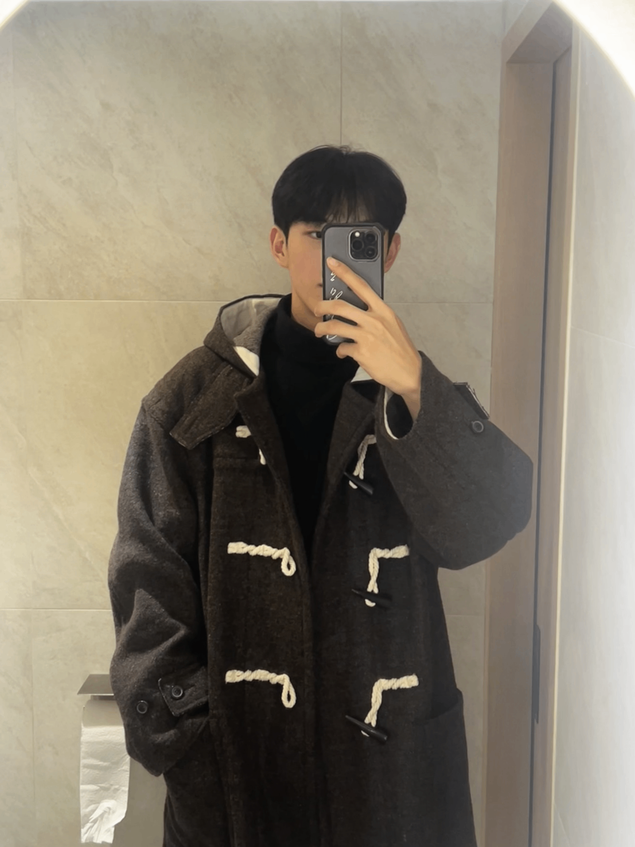ジャケット・アウター COOR Oversized Alpaca Blend Duffle Coat MUSINSA公式 | COOR Oversized Alpaca Blend Duffle Coat (Dark Brown