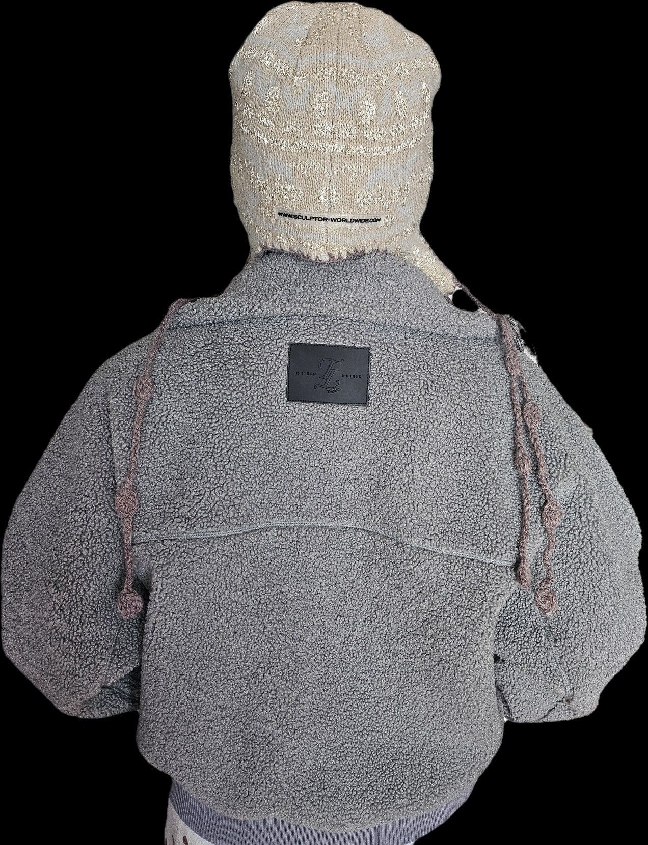 MUSINSA | SCULPTOR Sequin Nordic Earflap Beanie Milk Tea