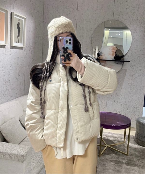 MUSINSA | SCULPTOR Sequin Nordic Earflap Beanie Milk Tea