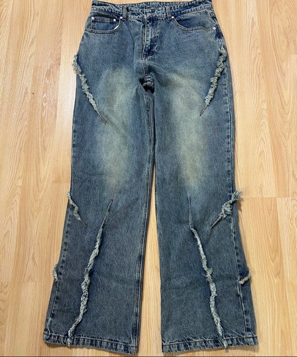 MUSINSA | NOT4NERD Cut Off Incision Semi Flare Fit Denim