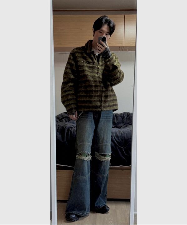 MUSINSA | NOT4NERD Camo Double Knee Flare Fit Denim Pants