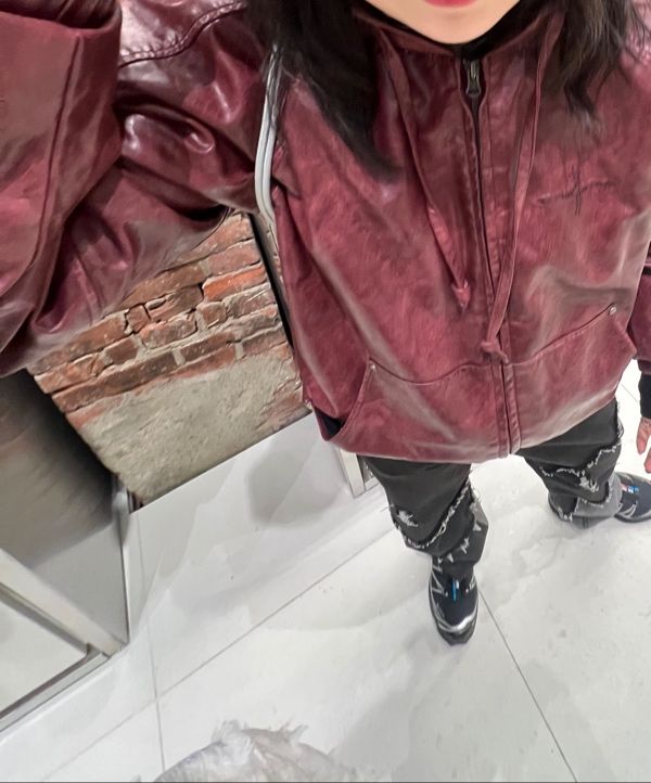 【NOT4NERD】 Crop Leather Vintage Hooded Jacket ★3色 MUSINSA公式 | NOT4NERD Crop Leather Vintage Hooded Jacket
