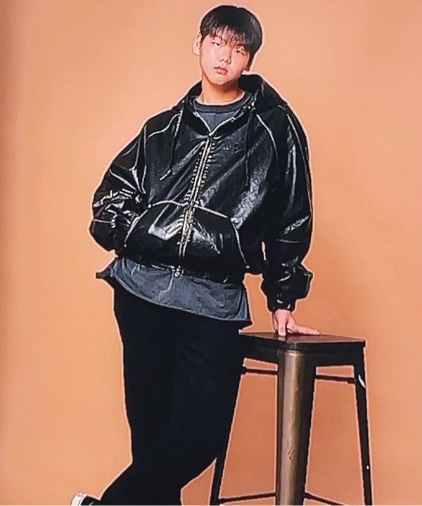 MUSINSA | NOT4NERD Crop Leather Vintage Hooded Jacket - Black