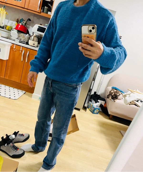 MUSINSA | DOFFJASON NOMAD HAIRY KNIT LAPIS BLUE (F/W VER.)