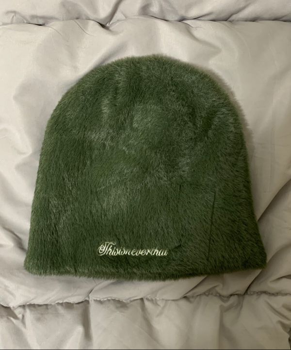 MUSINSA | thisisneverthat® Shaggy No Cuff Beanie Olive