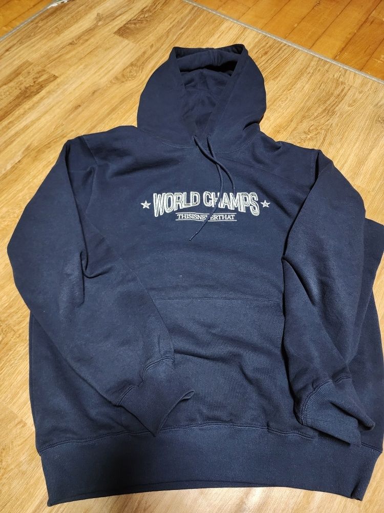 MUSINSA | thisisneverthat® WORLD CHAMPS Hoodie Navy