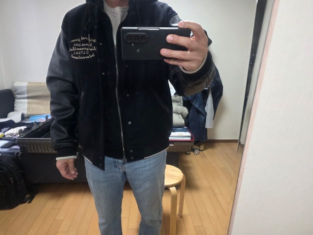 MUSINSA公式 | thisisneverthat ULTRAS Varsity Jacket Black