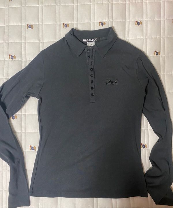 MUSINSA | BADBLOOD Beyond Soft Polo Long Sleeve - Black