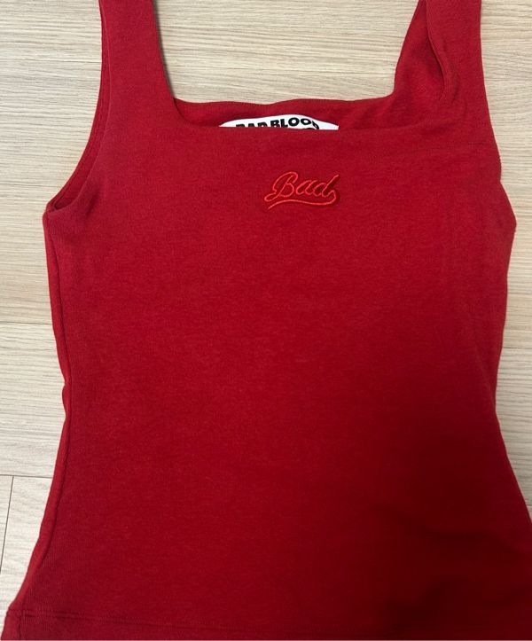 ◆BADBLOOD◆ Beyond Soft Cammy Tank Carmine w-tnk24-068 MUSINSA | BADBLOOD Beyond Soft Square Neck Tank - Carmine