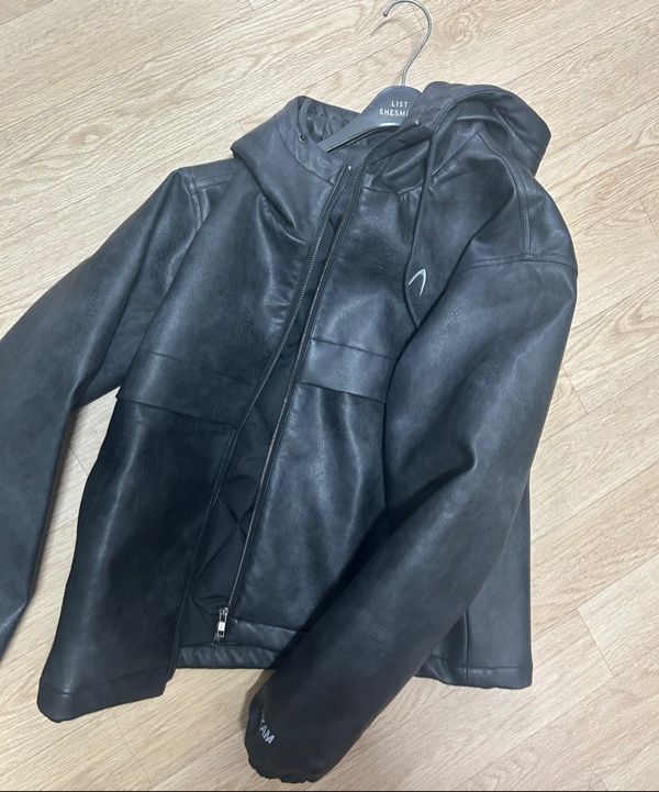 MUSINSA | AAKAM Leather Puffer Jacket (Black)