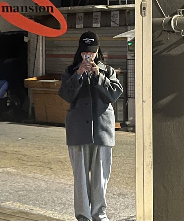 MUSINSA公式 | TTUDEMENT CLASSIC WOOL HALF COAT MELANGE GREY