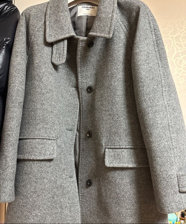 MUSINSA | TTUDEMENT CLASSIC WOOL HALF COAT MELANGE GREY