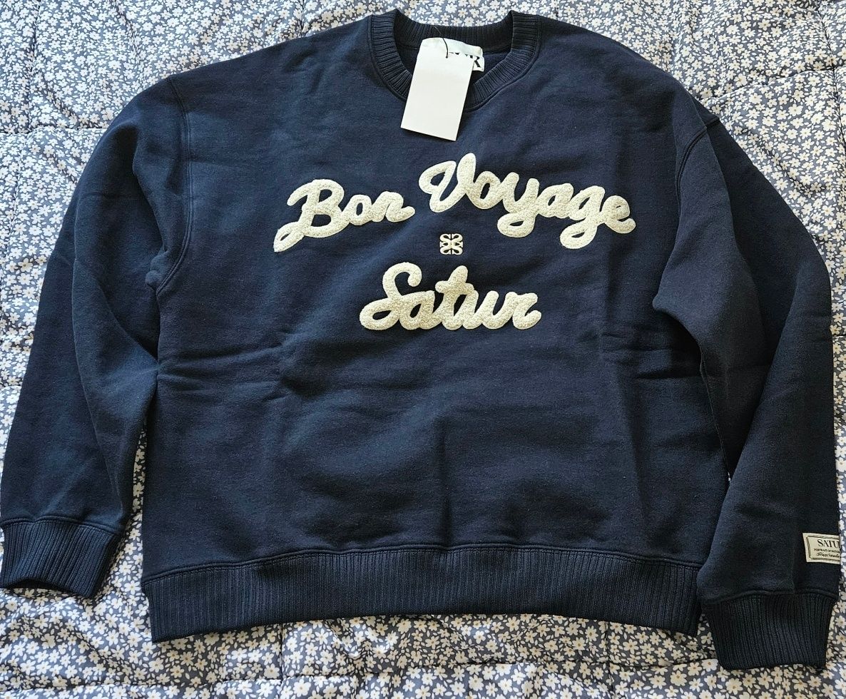 ◆SATUR◆ Bon Voyage Boucle Brushed Sweatshirt Black SA244UT MUSINSA | SATUR Bon Voyage Boucle Fleece Sweatshirt Orange Brown