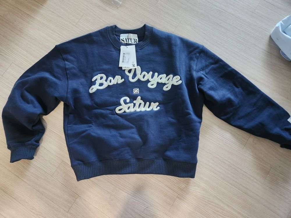スウェット・トレーナー SATUR Bon Voyage Boucle Brushed Sweatshirt Black SA244UTM11B SATUR Bon Voyage Sweatshirt 5FT951 (SATUR/スウェット