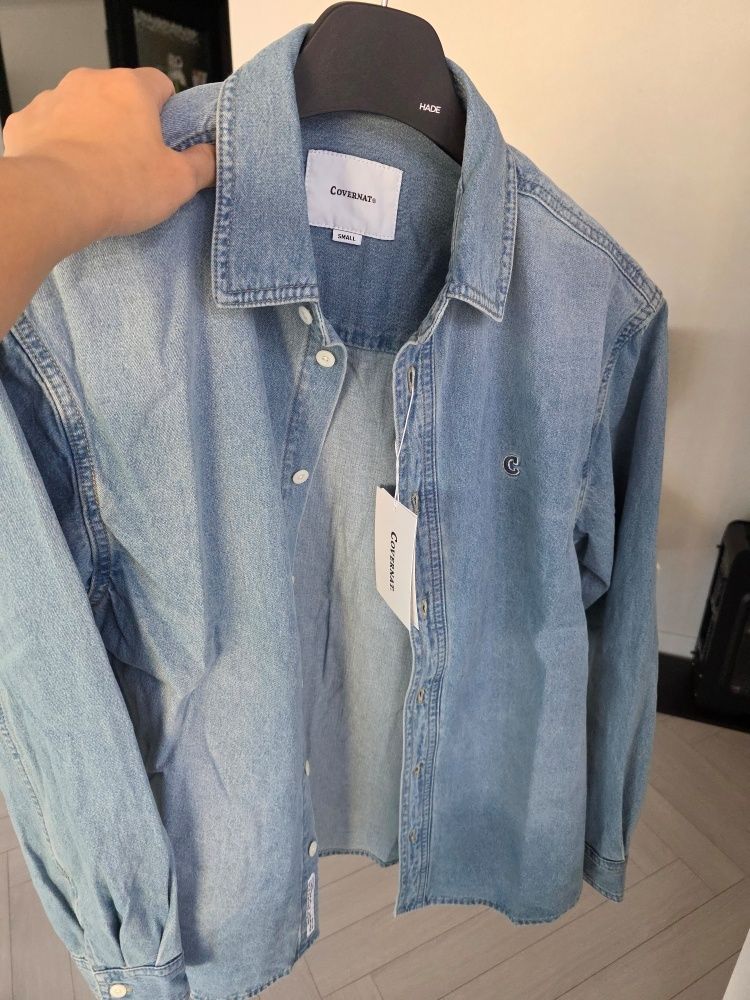 MUSINSA | COVERNAT Semi overfit washed denim shirt indigo