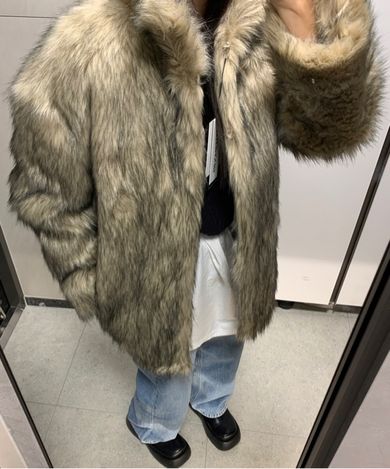 MUSINSA公式 | AFTERHOURS OVERSIZED FUR JACKET V2 (CREAM)
