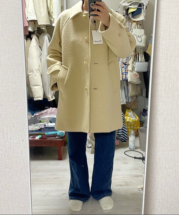 MUSINSA公式 | DUNST FOR WOMEN ALPACA HALF MAC COAT BUTTER_UDCO4D234Y1