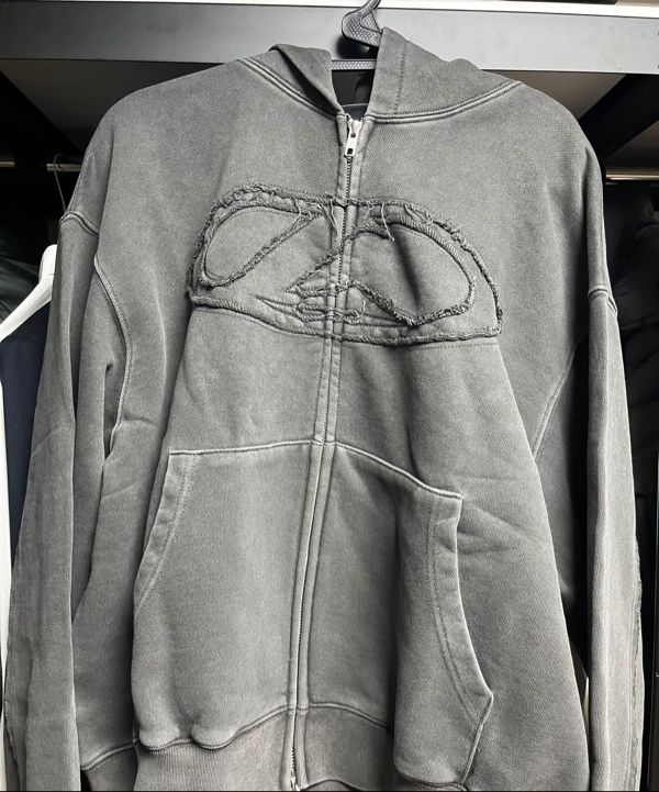 MUSINSA | LORES L Oval Logo Dyed Zip Hoodie - Lavender