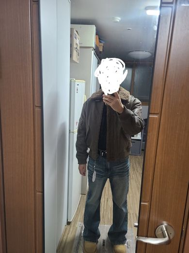 MUSINSA公式 | LMOOD A2 Aviator Cowhide Mustang Jacket Tan Brown