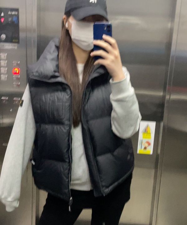 ★MATIN KIM★BIG LOGO POINT DOWN VEST★ BIG LOGO POINT DOWN VEST FOR MEN IN SILVER – Matin Kim