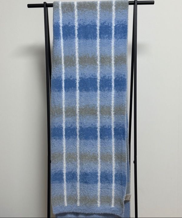 MUSINSA | XTONZ XTA056 CHECK SOFT HAIRY MUFFLER (SKY BLUE)
