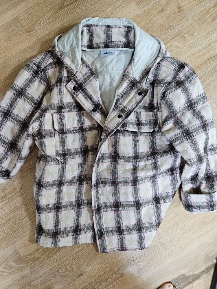 MUSINSA | XTONZ XTS035 Padded Check Hooded Shirt Jacket (BLACK)