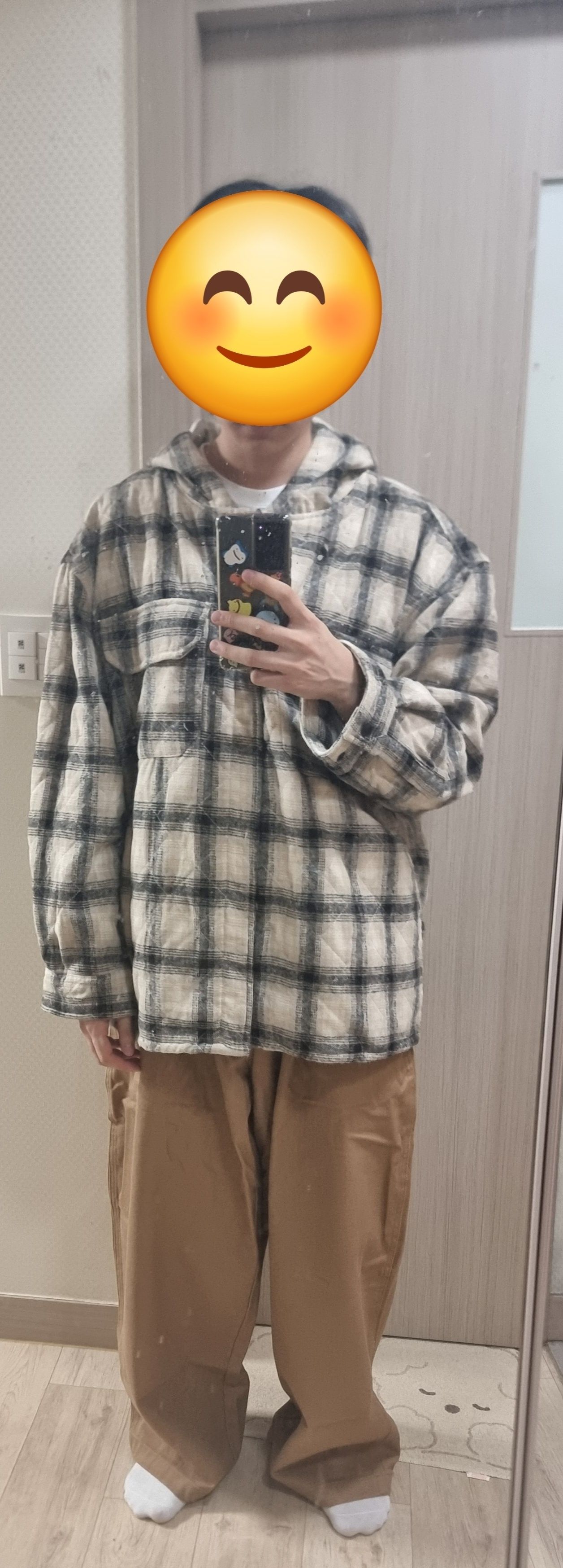 [XTONZ] Padded Check Hood Shirt Jacket ★大人気★ MUSINSA | XTONZ XTS035 Padded Check Hooded Shirt Jacket (BLACK)