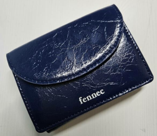 MUSINSA | fennec CRINKLE HALFMOON MINI WALLET - NAVY BLUE