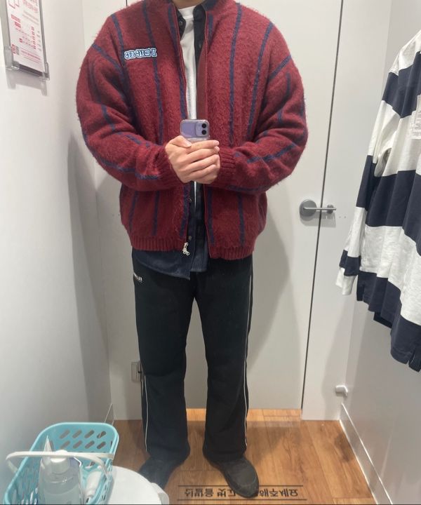 アウターその他 XTONZ XTK111 Teff Mohair Knit Zip-up BURGUNDY XTK111BG MUSINSA | XTONZ XTK111 Tape Mohair Knit Zip-up (BURGUNDY)