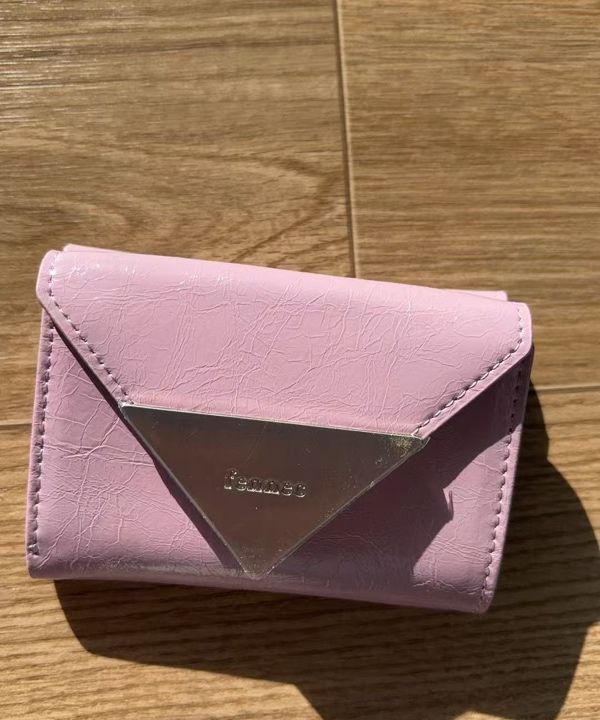 MUSINSA | fennec CRINKLE TRIANGLE TRIPLE WALLET - MAUVE
