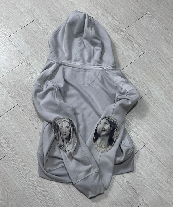 MUSINSA公式 | SCULPTOR Beaded Hoodie Zip-Up Dusty Sky