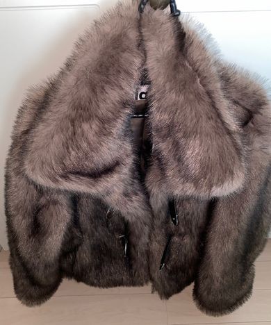 MUSINSA | LALAFOX STRAP BUCKLE FUR JACKET GREY BQ4FJ001