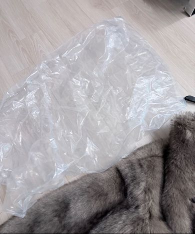 MUSINSA | LALAFOX STRAP BUCKLE FUR JACKET GREY BQ4FJ001