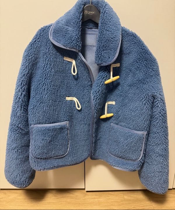 MUSINSA | RONRON DUMBLE SHORT DUFFLE MUSTANG JACKET DUSTY BLUE