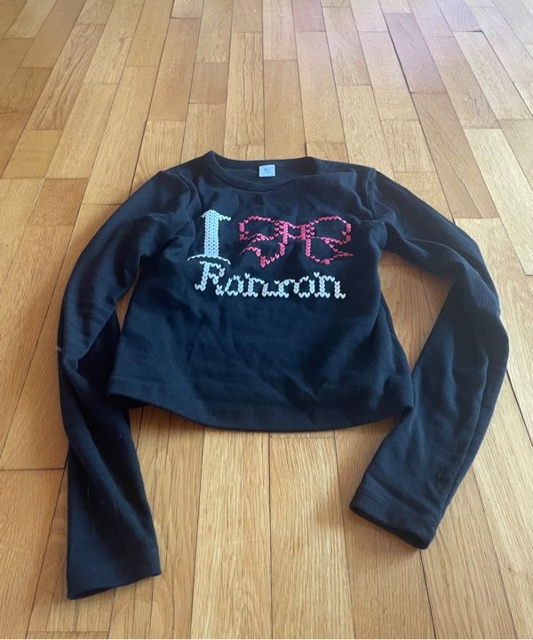 MUSINSA公式 | RONRON I RIBBON SLIM CROP LONG SLEEVE BLACK